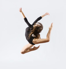 Fototapeta premium Young girl engaged art gymnastic
