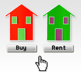 Buy or rent: this is the problem! Concept image