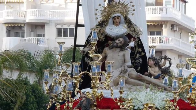   Procession of Our Lady of Mercy on the streets of Almuñécar 