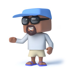 3d Sailor dude points at something