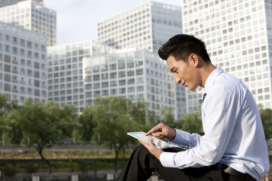 Businessman Using a Tablet