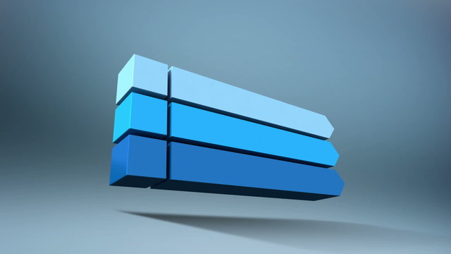 3D bar. three square intro title box chart,powerpoint presentation template.version 1(included alpha)