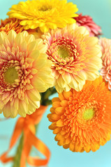 Card with gerberas.