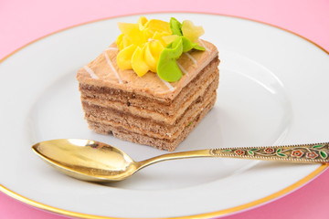 Sweets: Cream Cakes on Plate