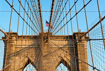 Detail of the structure of Brooklyn Bridge