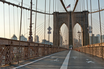 Pedestrian walkway, Brooklyn Bridge, New York
