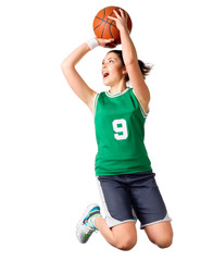 Young girl basketball player
