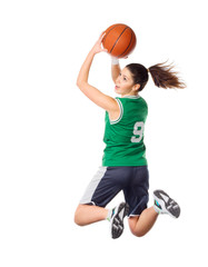 Young girl basketball player