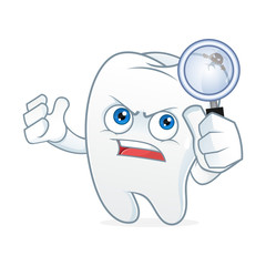 Tooth cartoon mascot had toothache