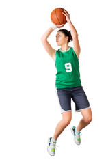 Young girl basketball player