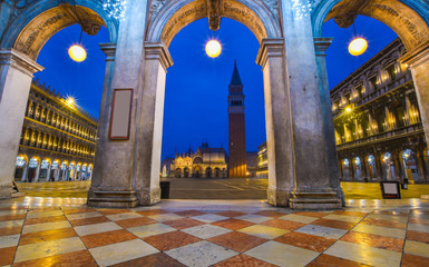 Venice architecture in San Marco square, historic place of Italy