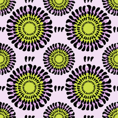 Flowers seamless vector pattern. Fashion spring background can be used for printing on fabric or paper and background on linens