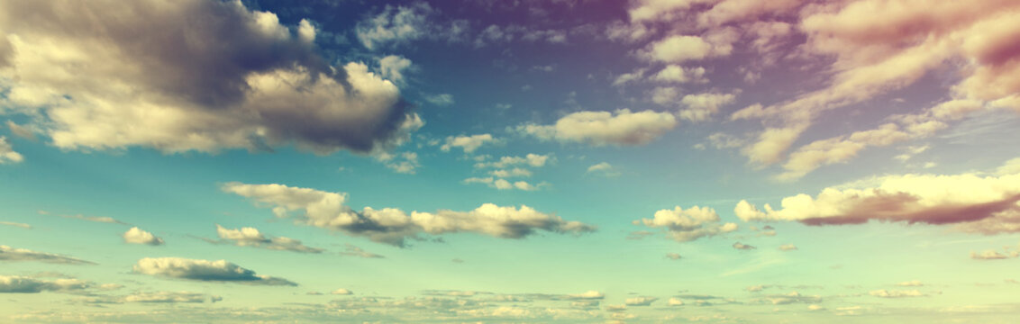 Atmospheric toned skyscape with clouds