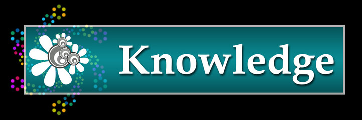 Knowledge Black Colorful Neon Horizontal 