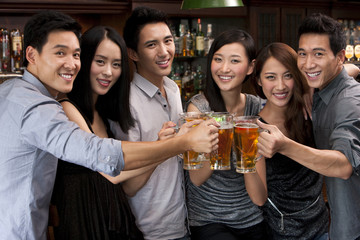 Friends Relaxing at a Bar