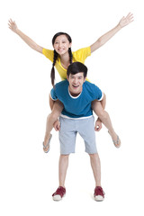 Studio shot of a young couple