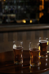 Still Life Of Beer Glasses On Table