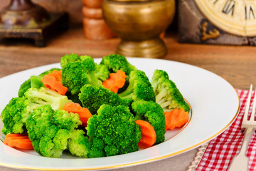 Broccoli and Carrots. Diet Fitness Nutrition.
