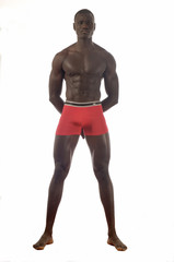 Fototapeta na wymiar muscular man wearing only red underwear