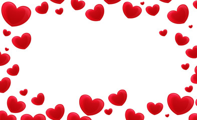 Cartoon frame - hearts - isolated - illustration for the children