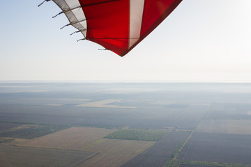 Landscape shot with a paraglider