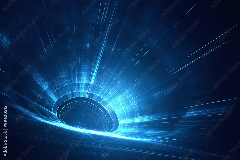 Poster abstract futuristic 3d speed tunnel warp