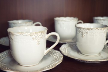 Fototapeta na wymiar Tea and Coffee Cups Set