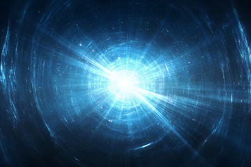 Abstract lens flare space or time travel concept background