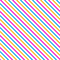 Obraz premium Diagonalny pasek bezszwowy wzór. Geometryczne klasyczne tło różowe, niebieskie i żółte linie.