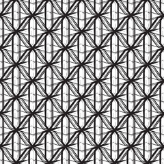 Brush stroke diamond seamless vector pattern. Black and white abstract geometric brushed shapes background.