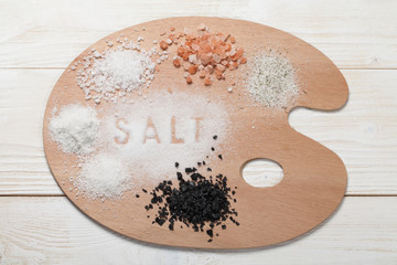 collection of different types of salt on