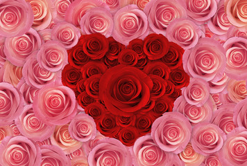  pink roses flower background, happy valentine day