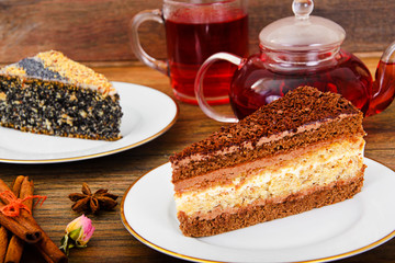 Homemade Cakes: Poppy Filling Cake on Plate