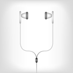 Fototapeta na wymiar white earphones vector