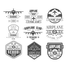 Monochrome Airplane Club Emblems  © topvectors