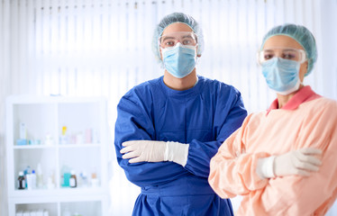 Fototapeta premium Surgeons standing in a uniform
