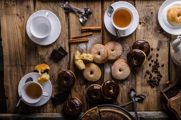 Old style donuts rustic style