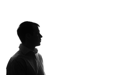 Portrait of a young man, side view