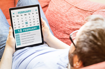 hipster organizing with tablet