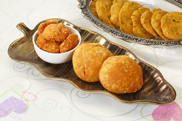 Group of Indian snack - Mathi