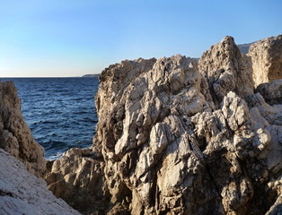 a rock at the seaside