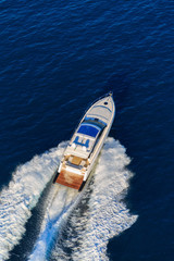 luxury motoryacht in  navigation