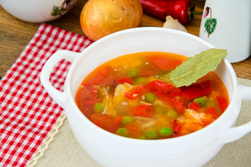 Healthy Food: Fish Soup Vegetables