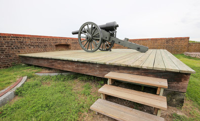 Old war cannon in Fort Pulaski, Georgia.