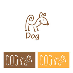 Cartoon dog logo. Vector image. Three options of  logo.