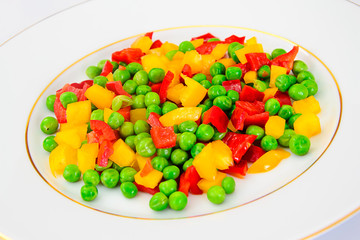 Juicy Vegetable Stew. Paprika, Peas, Carrots