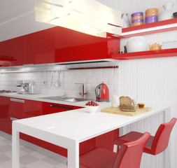 Fototapeta premium Meine Küche in Rot (Detail)