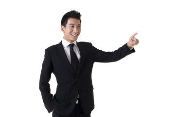 Businessman pointing the front