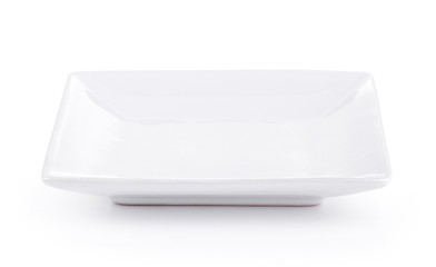 white plate on white background