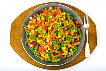 Mexican Mix of Vegetables. Tomatoes, Beans, Celery Root